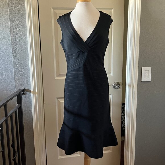 HERVE LEGER The Sophie Black Bandage Dress NWT XL - Picture 2 of 7
